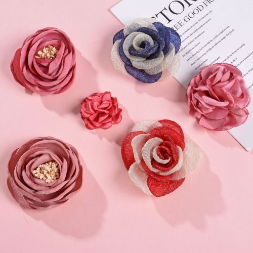 Manufacturer direct Selling Textile Accessories Cloth Stickers Two-Color Flower Shape Cloth Stickers DIY Ornament Accessories Accessories 