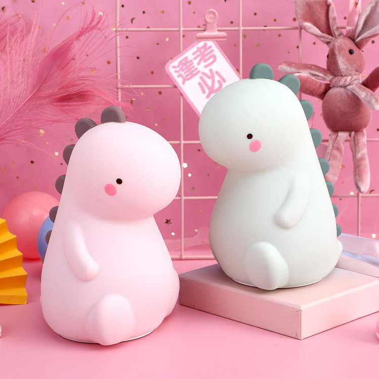 创意节能恐龙硅胶小夜灯卧室床头触摸led台灯婴儿喂奶护眼拍拍灯