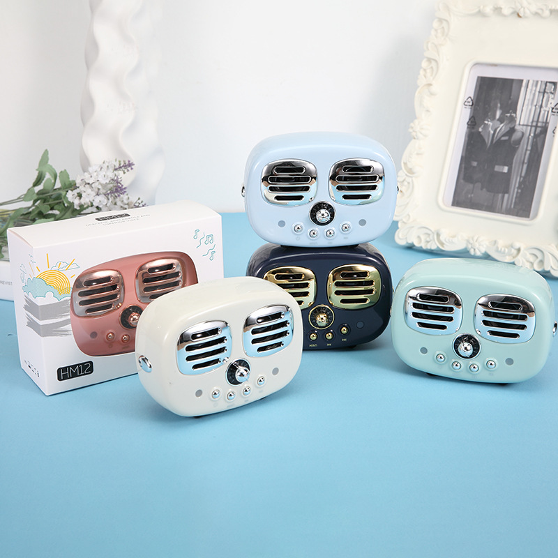 复古双喇叭蓝牙音箱无线U盘插卡小音响2019创意礼品