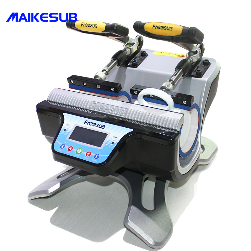 迷你双工位烤杯机 新款多功能热转印烫画机 便携式卧式烤杯机器