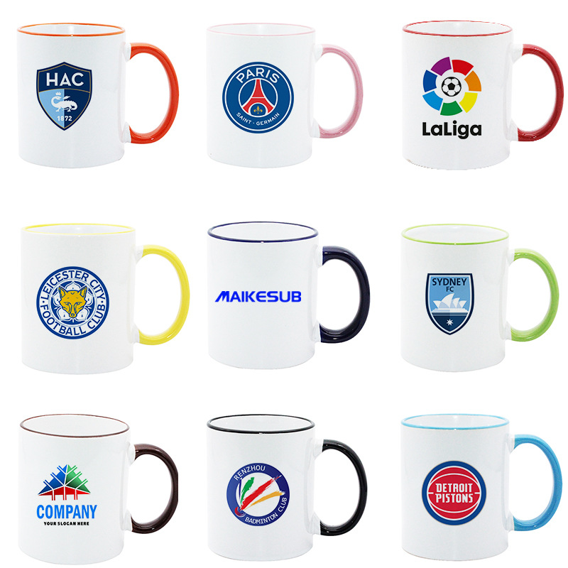 热转印杯涂层 diy个性定制 色口杯边彩杯马克杯批发杯子 创意个性