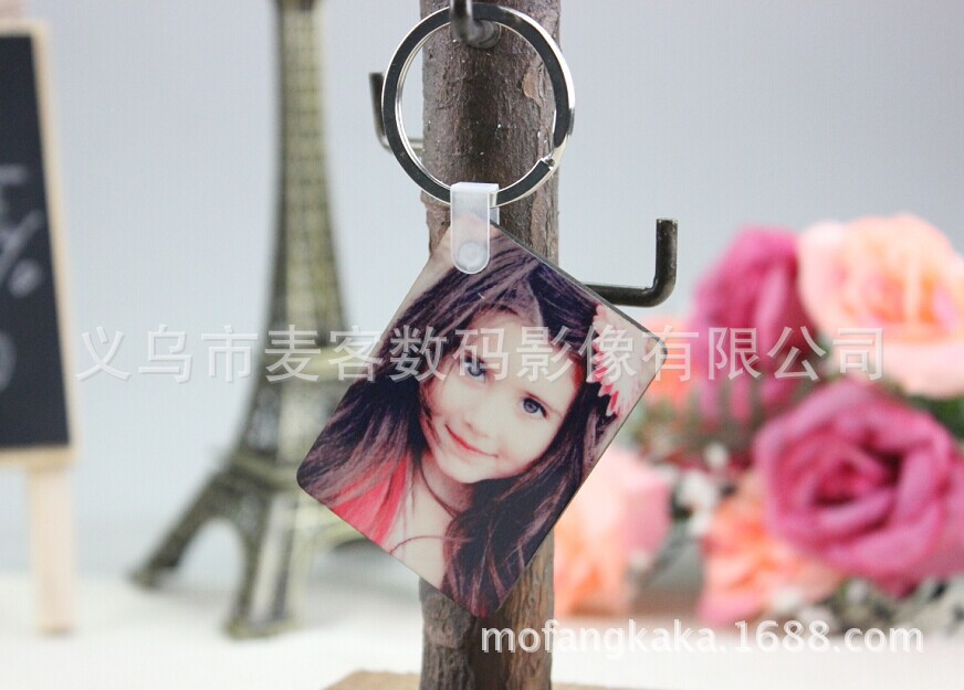 供应热转印MDF钥匙扣 高密度板钥匙扣 广告礼品定制 可印logo