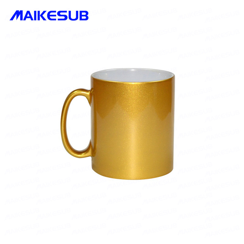 创意杯子热转印珠光涂层陶瓷杯马克杯广告促销礼品DIY变色杯