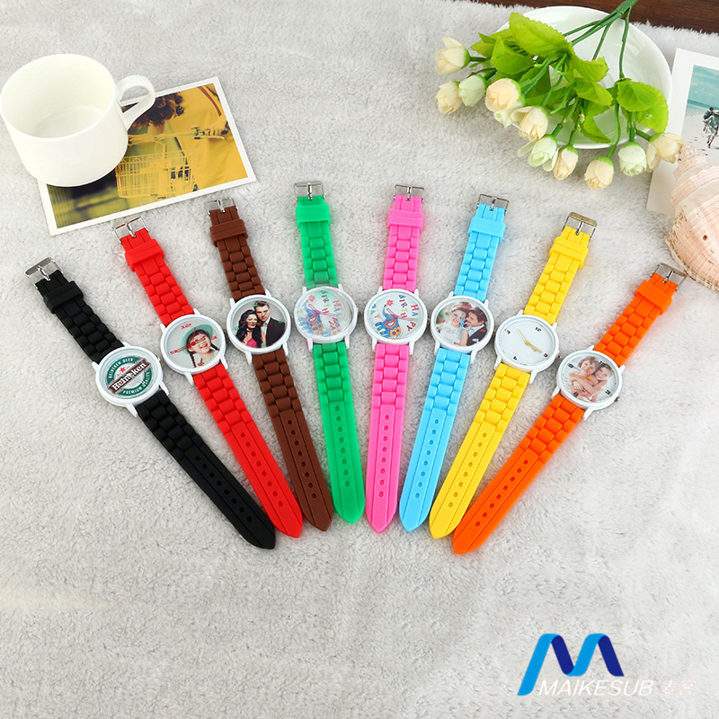 geneva日内瓦硅胶热转印手表 韩版可以diy照片彩色果冻学生休闲表