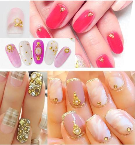 Japanese Metal Rivet Nail Art Metal Patch Hollow Triangle Nail Jewelry Accessories Customization as Request