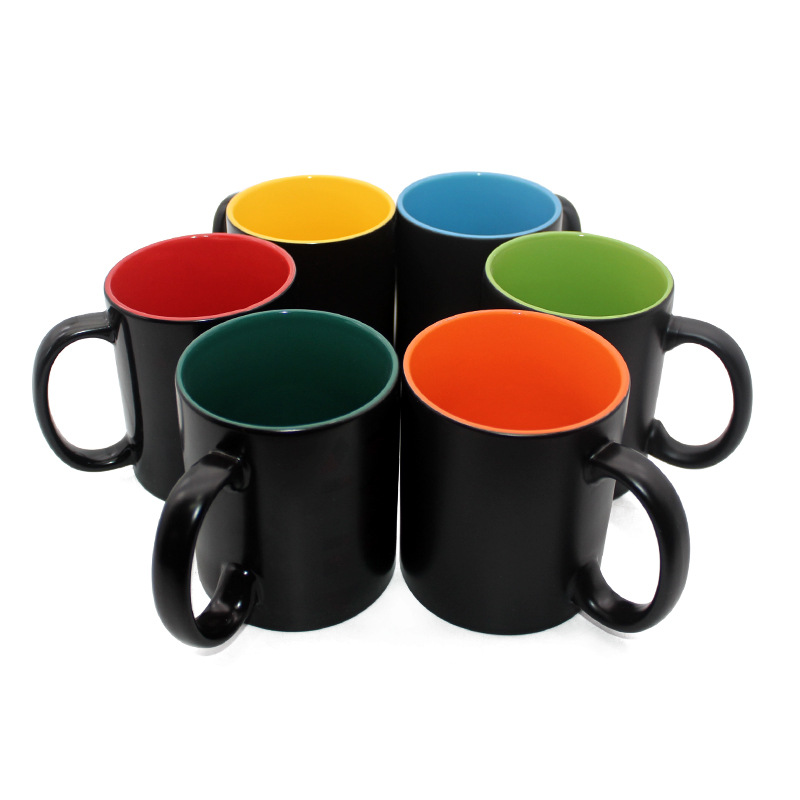 热转印陶瓷杯变色涂层杯内外双彩创意变色马克杯DIY个性定制