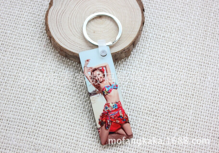 新品 热转印MDF钥匙扣批发 空白耗材 长方形钥匙扣 可印照片
