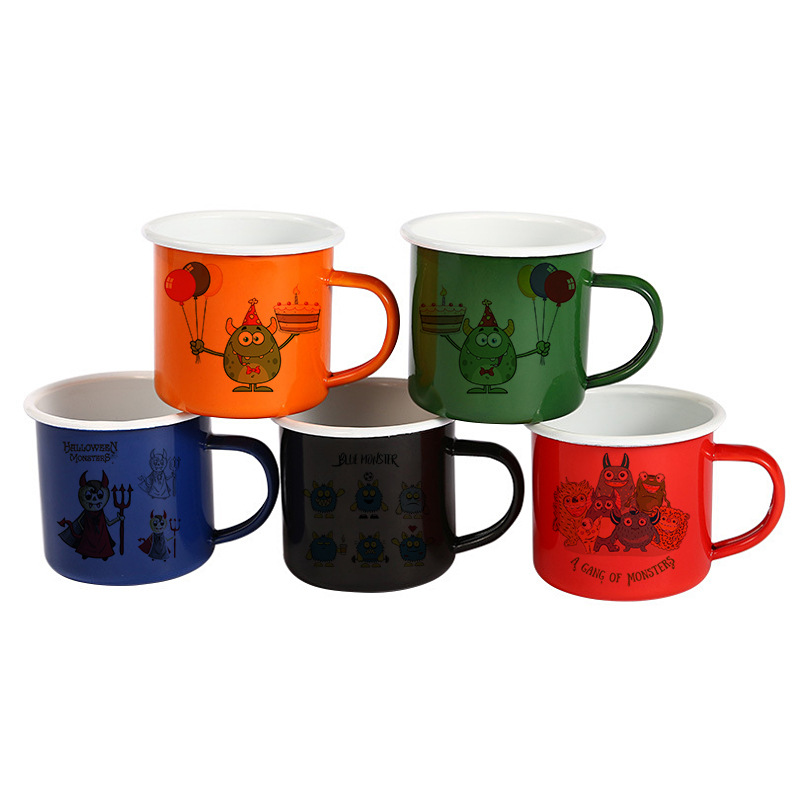 搪瓷杯 热转印搪瓷杯 马克杯定制logo 涂图层杯不锈钢礼品杯