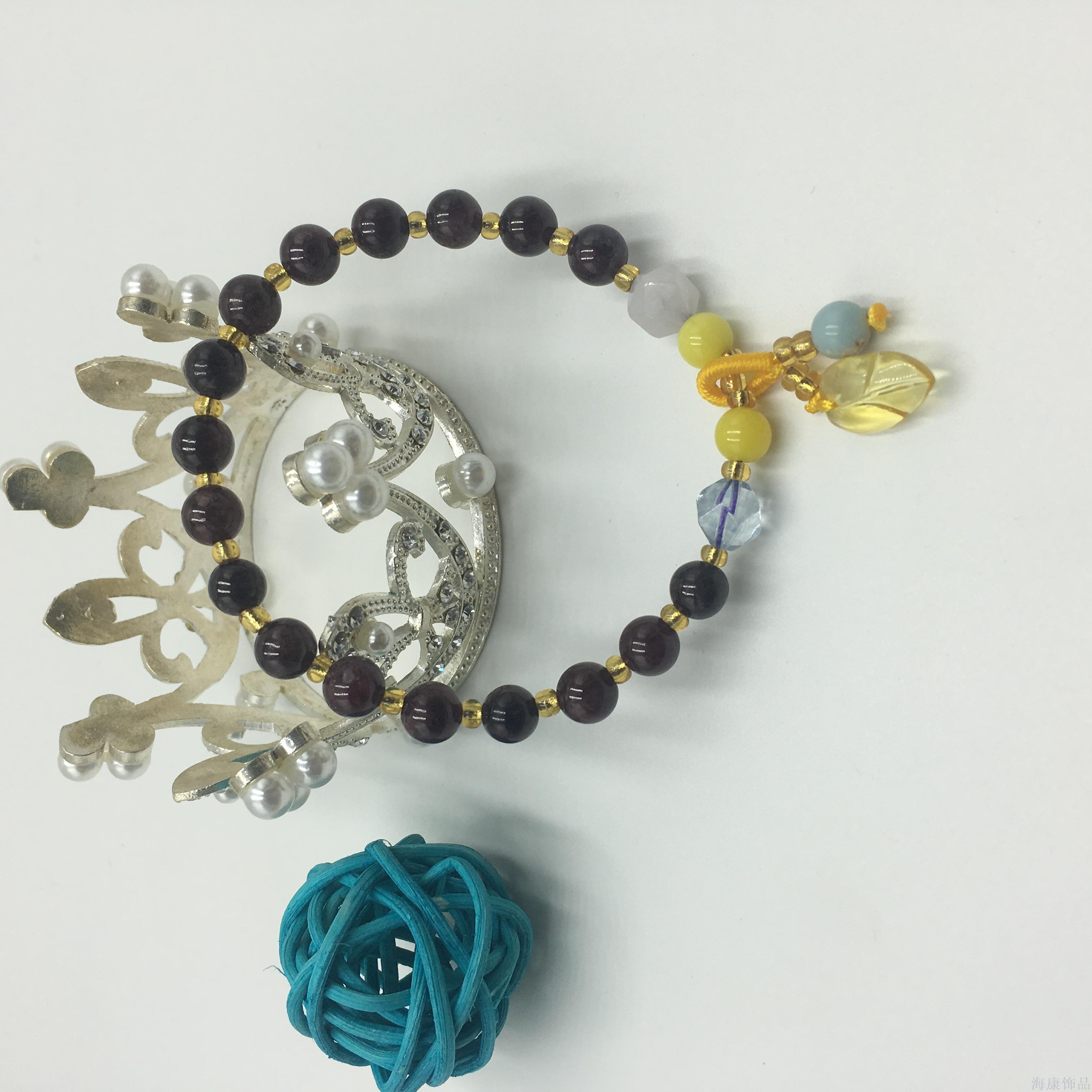 新款天然石黄翡水晶玉石女士手链赠礼礼品活动水晶手串快手抖音