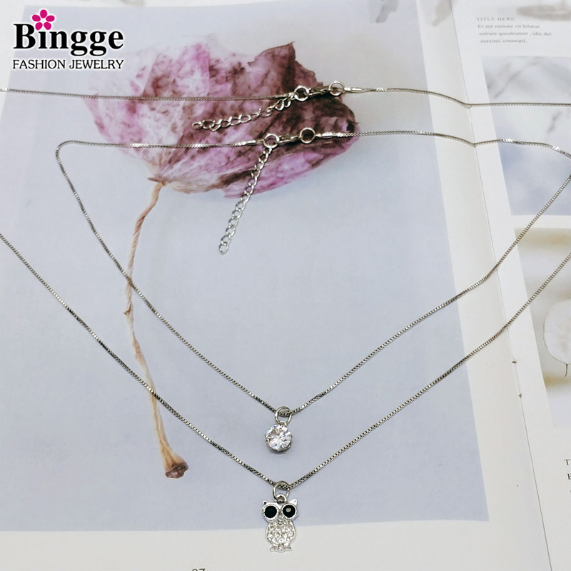 欧美简约风猫头鹰小动物秋冬毛衣链时尚气质个性女款百搭厂家直销