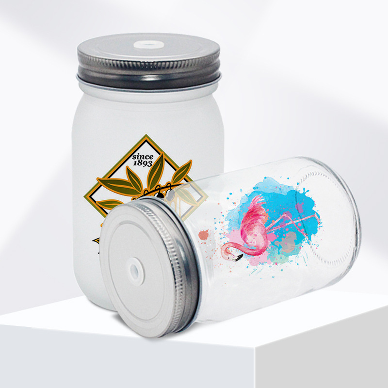 热转印梅森杯 玻璃瓶空白DIY个性定制 玻璃饮料杯 印花玻璃杯