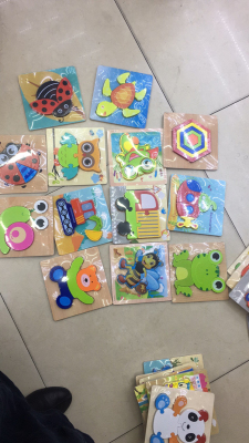 Children's Educational Toys Wooden Grab Board Tetris Shape Puzzle Animal Puzzle