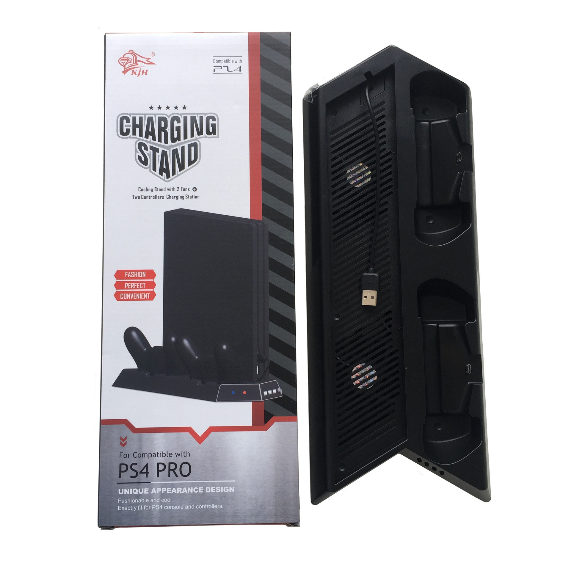 PS4 PRO多功能主机支架散热风扇 PS4pro超薄机支架风扇座充