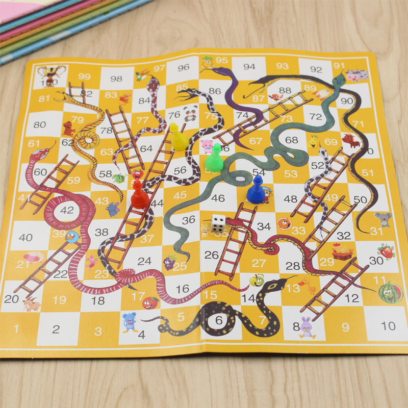 3066启蒙桌面跳棋蛇梯棋蛇棋儿童益智游戏棋玩具蛇形棋蛇和梯子