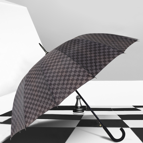 2610G Dark Color Plaid Umbrella 16 Bone Polyester Cloth Umbrella Long Handle Umbrella Wholesale