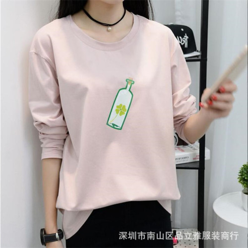 2020 autumn bottoming shirt ladies long sleeve new casual printed women‘s long sleeve t-shirt female stall supply wholesale