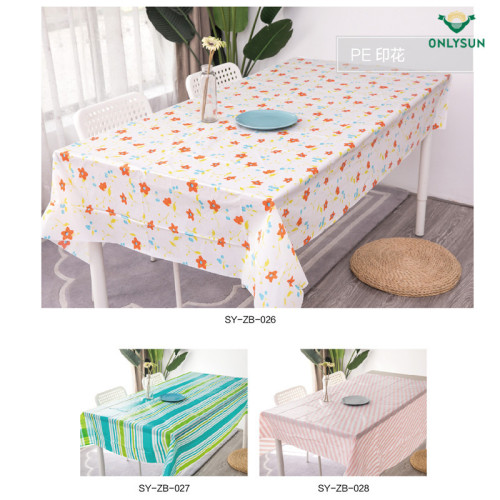 New PE Printed Tablecloth Custom Modern Waterproof Simple Table Cloth Disposable Oil-Proof Home Tablecloth Factory Direct Sales
