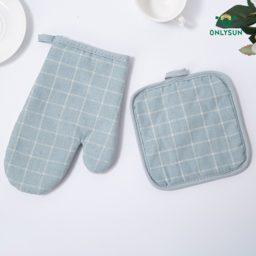 microwave oven gloves anti-scald household oven baking high temperature resistant mat gloves 2-piece set factory direct