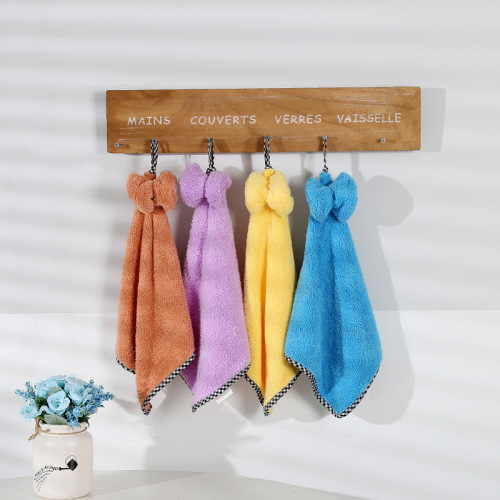 hanging hand wiping towel cute bow with lanyard kitchen bathroom hand towel children‘s dry hand towel wholesale
