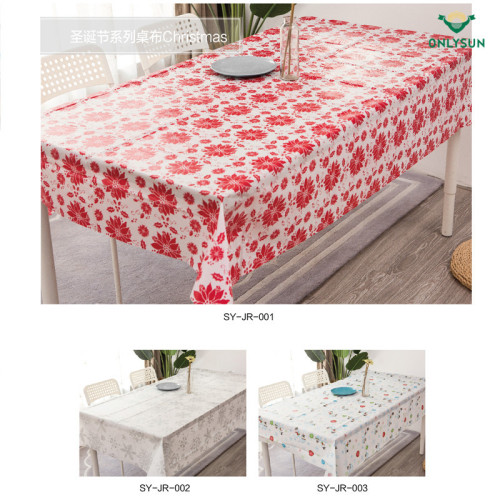 christmas festival printing pe rectangular table cloth festive desk coffee table cloth waterproof and oil-proof placemat wholesale