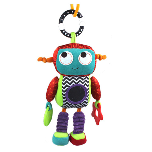 robot baby car hanging hand rattle baby comforter 3-6-december early education educational toys key pendant