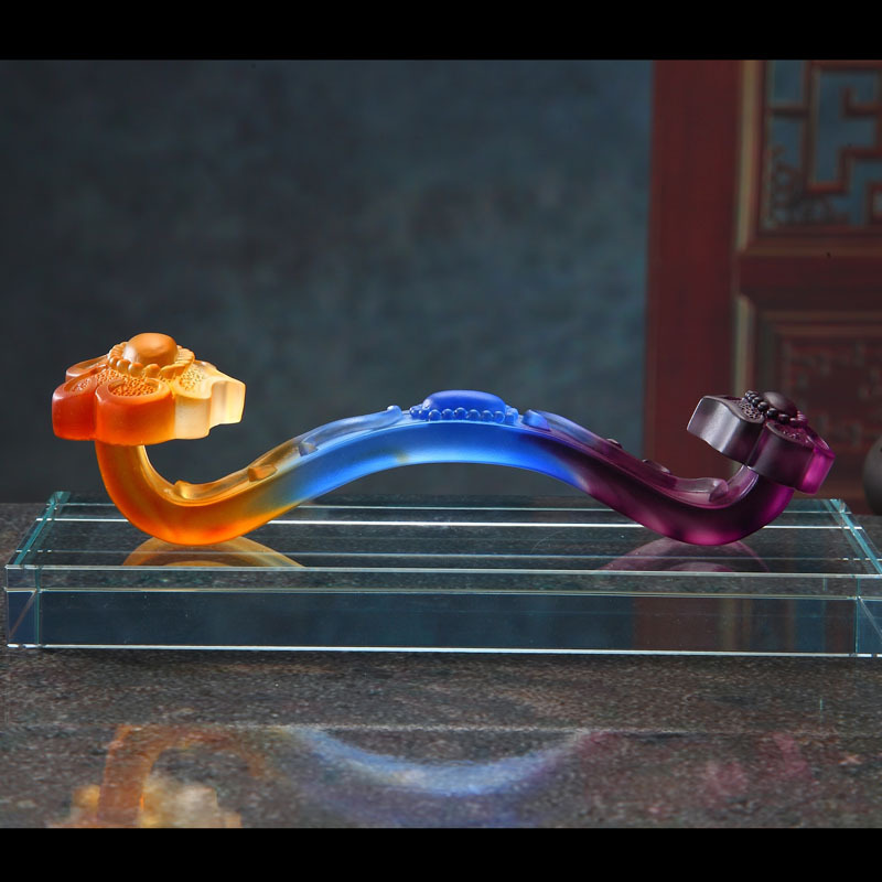 古法琉璃工艺品福寿如意摆件高档乔迁婚庆礼品玄关客厅摆设装饰品