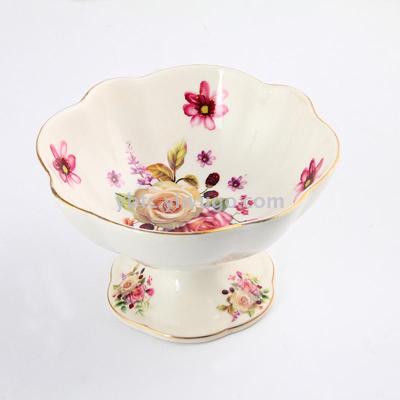 Ceramic fruit tray household daily kitchen articles handicraft tray snacks dry fruit storage candy dessert set