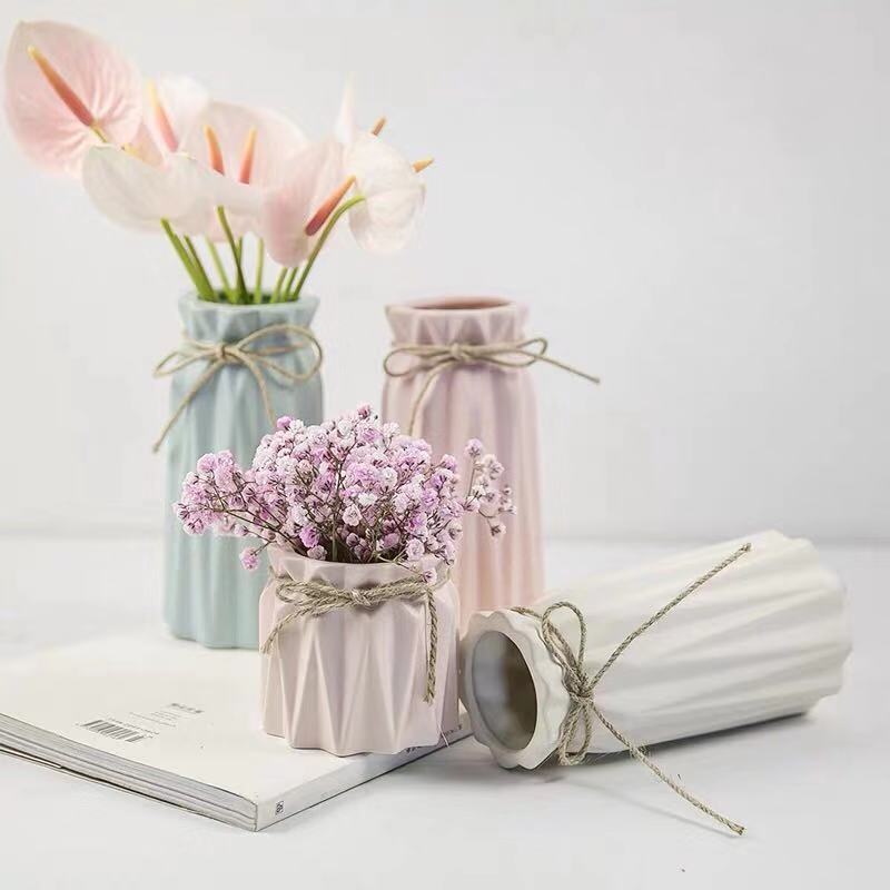 万姿陶艺满天星花瓶家用客厅小清新干花插花创意现代北欧陶瓷摆件