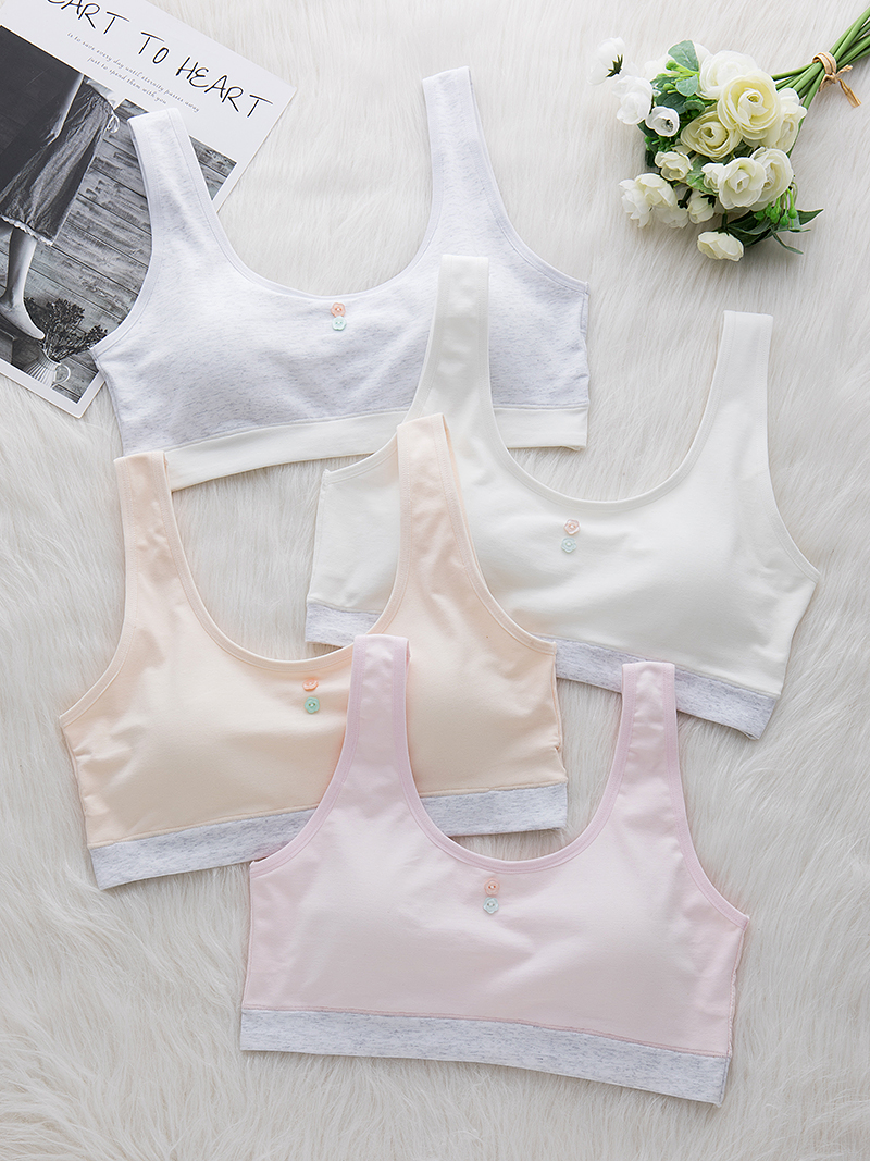 少女款文胸发育期运动背心中学生大童内衣棉无钢圈聚拢胸罩厂家