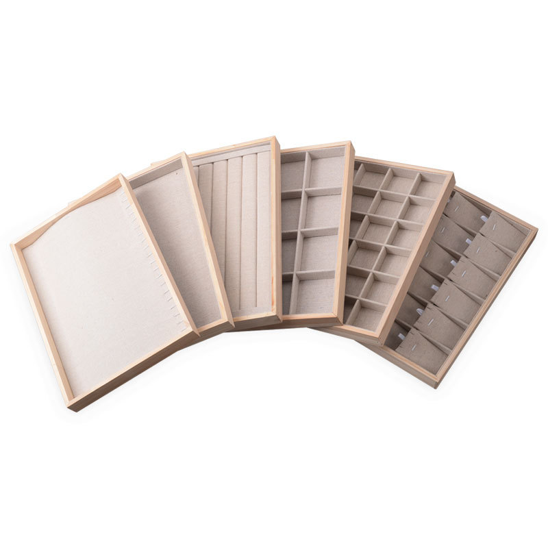 跨境电商专供棉麻首饰盘玉佩项链盘时尚饰品实木首饰盘饰品展示盘