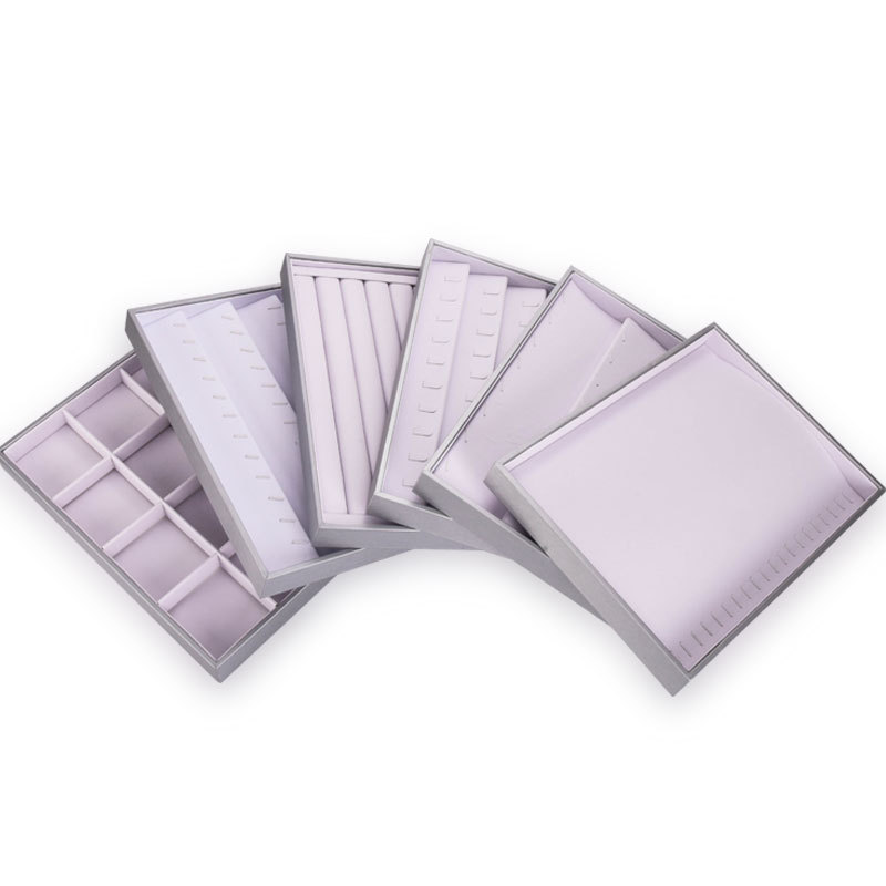 银边白色PU创意分层首饰盘 项链戒指珠宝托盘 首饰收纳盘定做批发