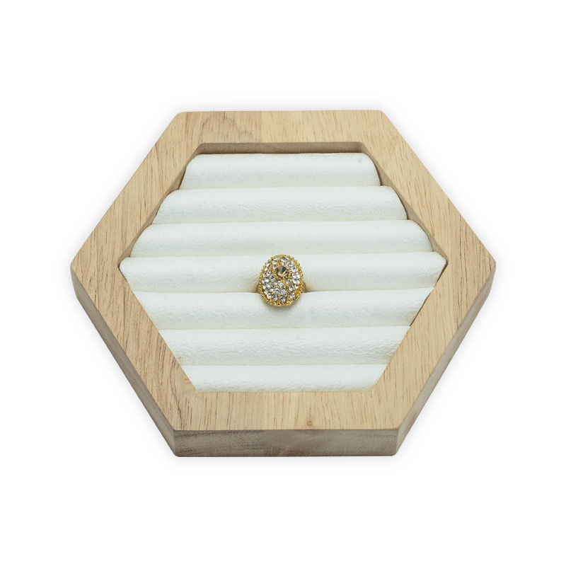 新款实木韩白PU弹条戒指托盘展示盘多用途耳钉首饰收纳展示架道具