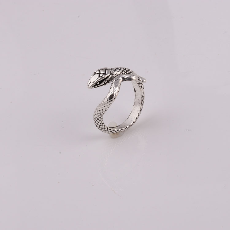 活口蛇合金戒指 男女开口十二生肖蛇情侣指环尾戒孟宇饰品