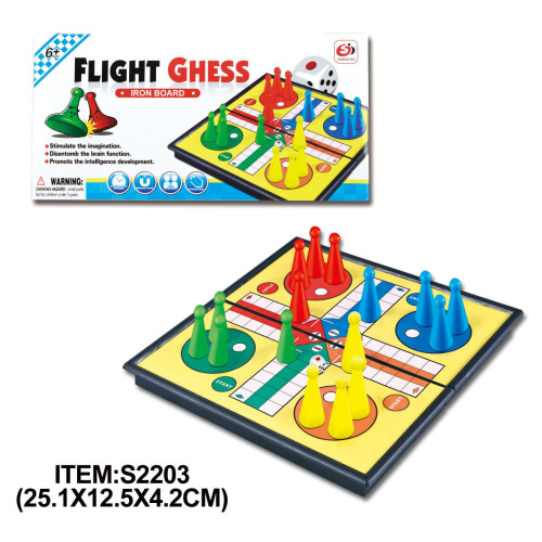 Factory Direct English Version Flying Chess Puzzle Game Foreign Trade Flight chess Foldable Magnetic Chess