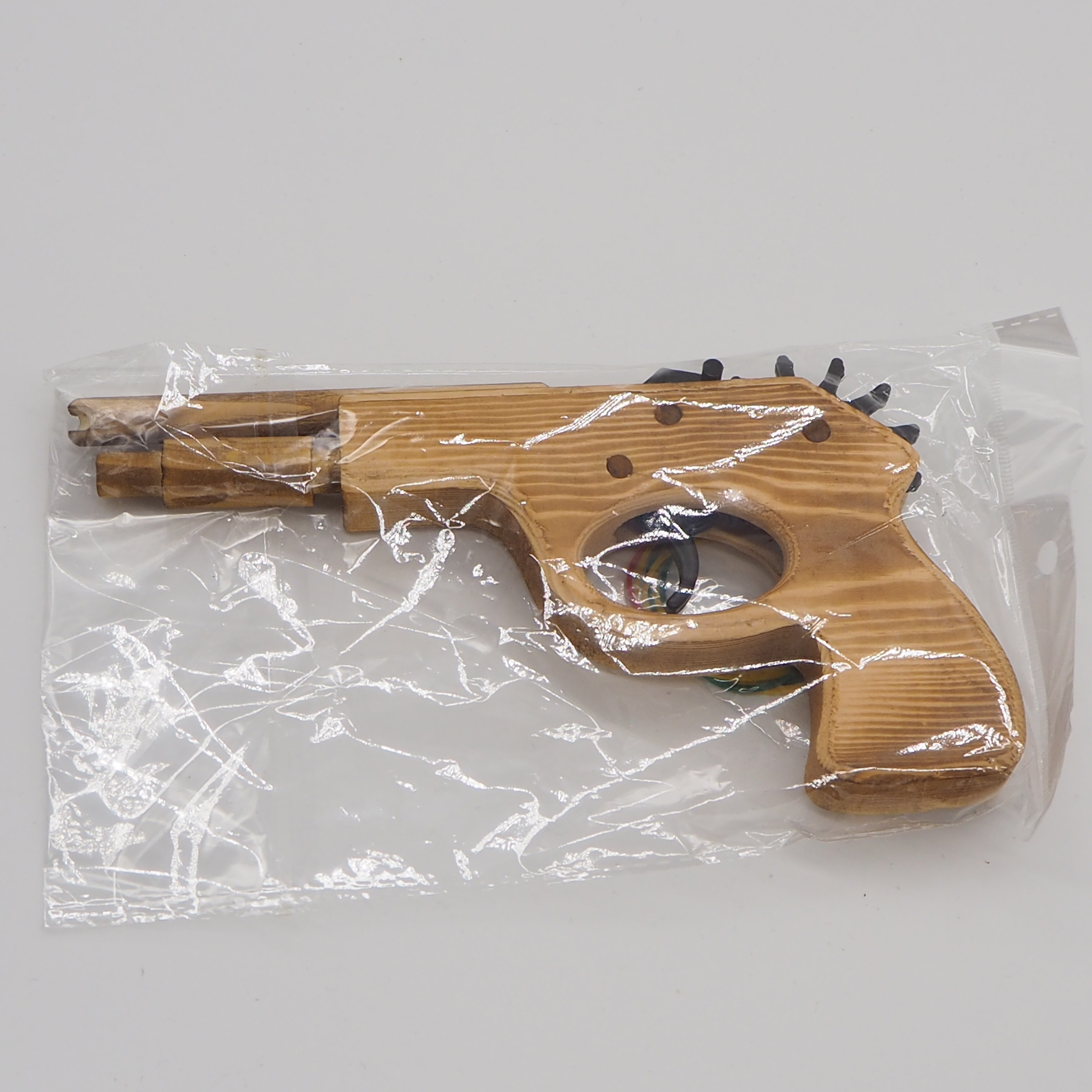 木头手枪 玩具枪 皮筋枪皮圈枪 木质玩具枪打皮圈手枪 连发手枪