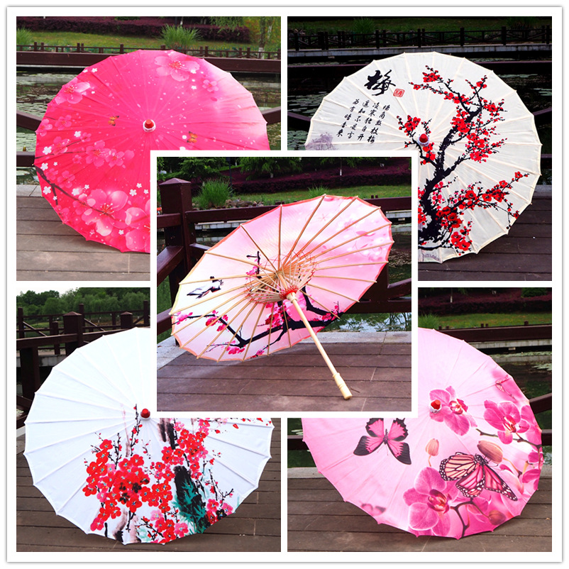工艺伞油纸伞绸布伞 印花彩绘舞蹈伞古风cos伞 中国风装饰伞道具