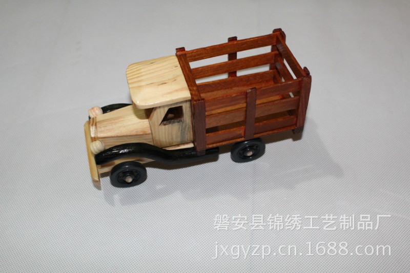 厂家直销 木制卡车 木质卡车模型 8寸卡车玩具 迷你汽车摆件
