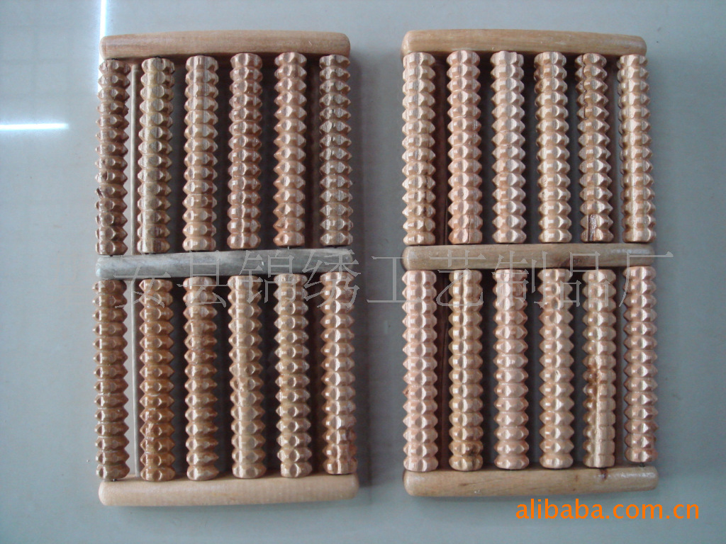 木制脚底按摩器  6排脚摩 足底按摩器 滚轮按摩器 10元店热销产品