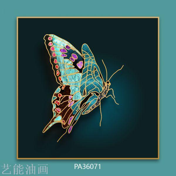 油画装饰画 现代简约抽象轻奢风 晶瓷 冰晶 油画 无框画 酒店画