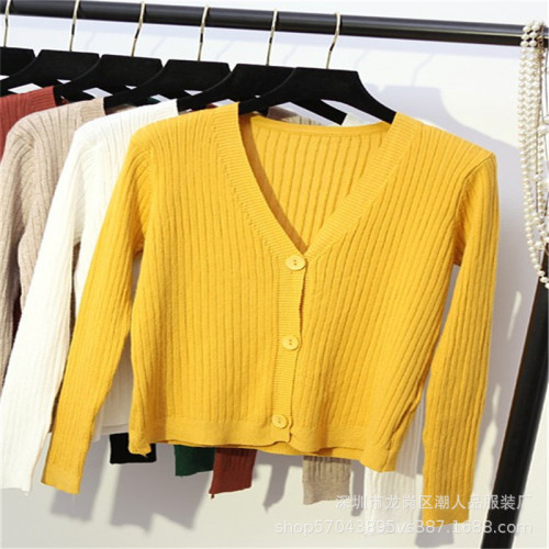 Foreign Trade Export Clothing Women‘s Sweater Wholesale Alibaba Inventory Women‘s Thin Cardigan Sweater Can Be Installed Cabinet Supply