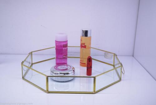 Nordic Ins Style Simple Tray Glass Jewelry Display Shelf Skin Care Cosmetics Storage Tray Wedding Props 
