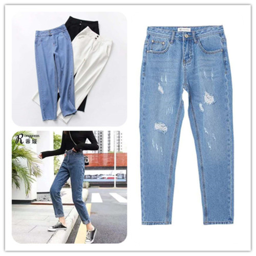 2020 spring new women‘s daddy pants denim trousers korean fashion women‘s straight high waist pants stall wholesale