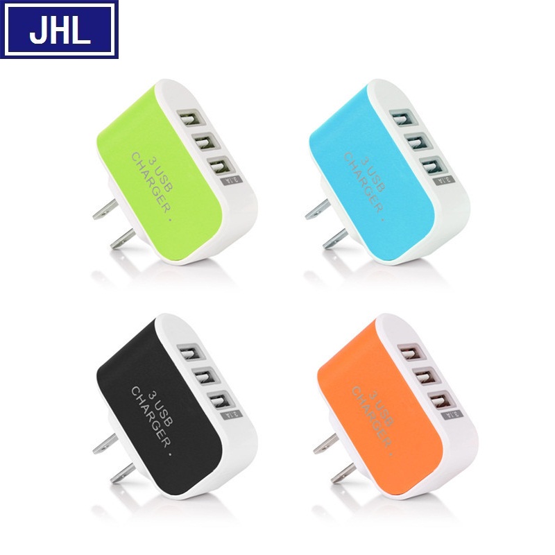 JHL-UP005多功能3usb充电器 1A 2A智能插头 手机通用 外贸热销
