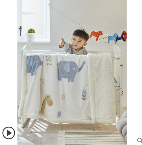 100cmx150cm quilt/cushion bed dual-use children‘s blanket double-layer thickened winter lambswool quilt