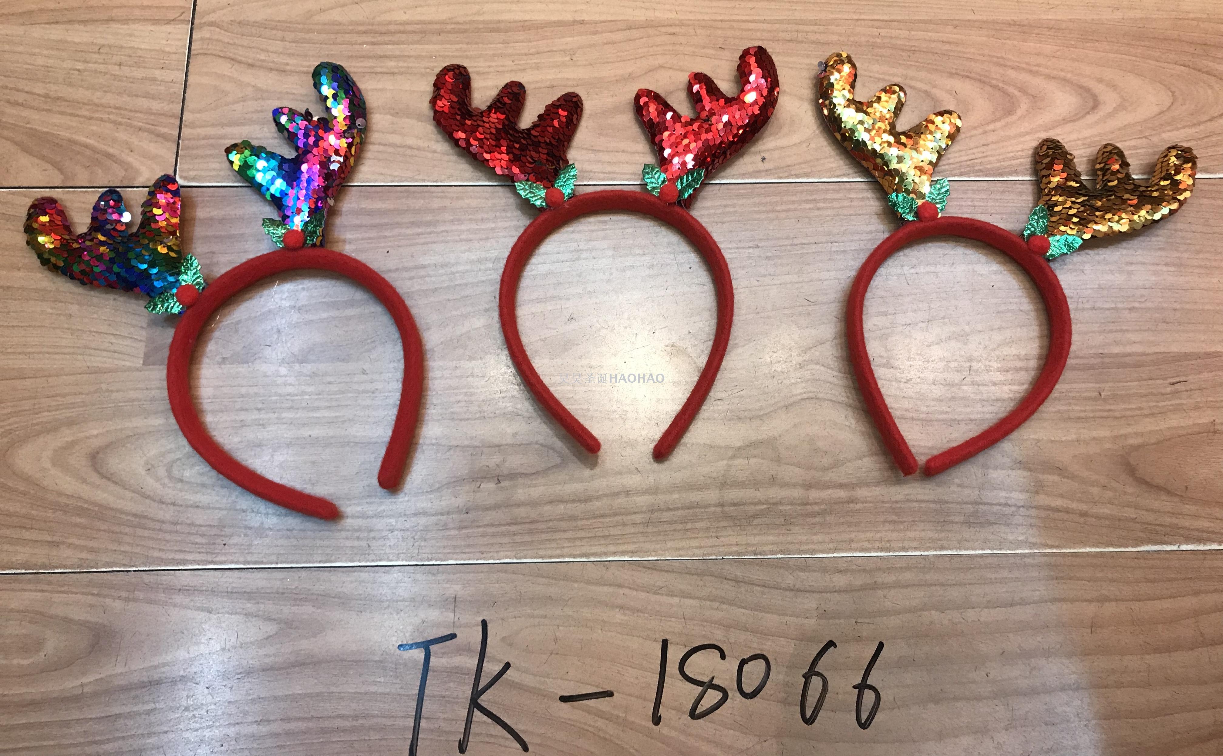 圣诞头扣挂片鹿角头扣成人儿童头扣派对用品圣诞厂家直销