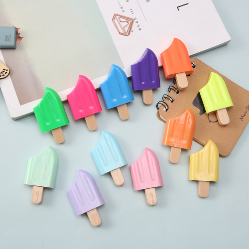 Cute Ice Cream Pen Candy Color Ice Cream Cartoon Watercolor Pen Hand Account Stationery Can Be Used as Reward Gifts Marker