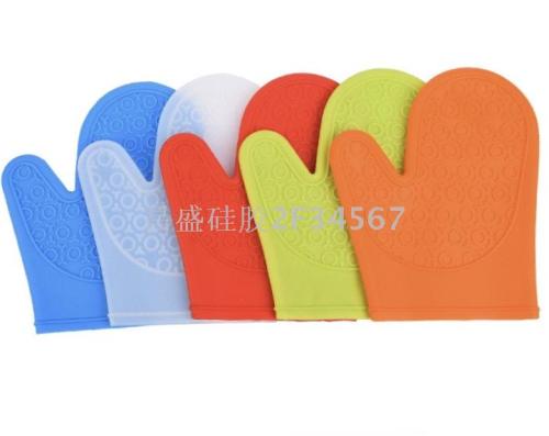 oven baking anti-scald non-slip short circle gloves high quality silicone microwave oven heat-proof gloves customization
