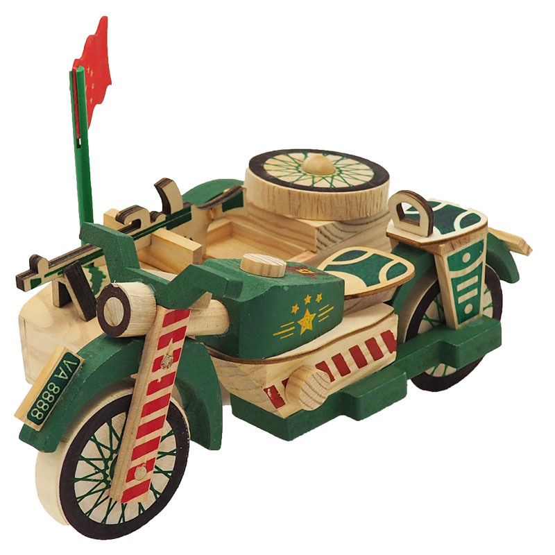 新款彩色边三轮木制儿童玩具工艺品摆件 旅游工艺品批发