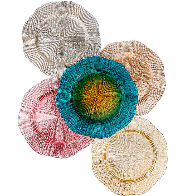 婚庆盘子玻璃盘子金边盘子