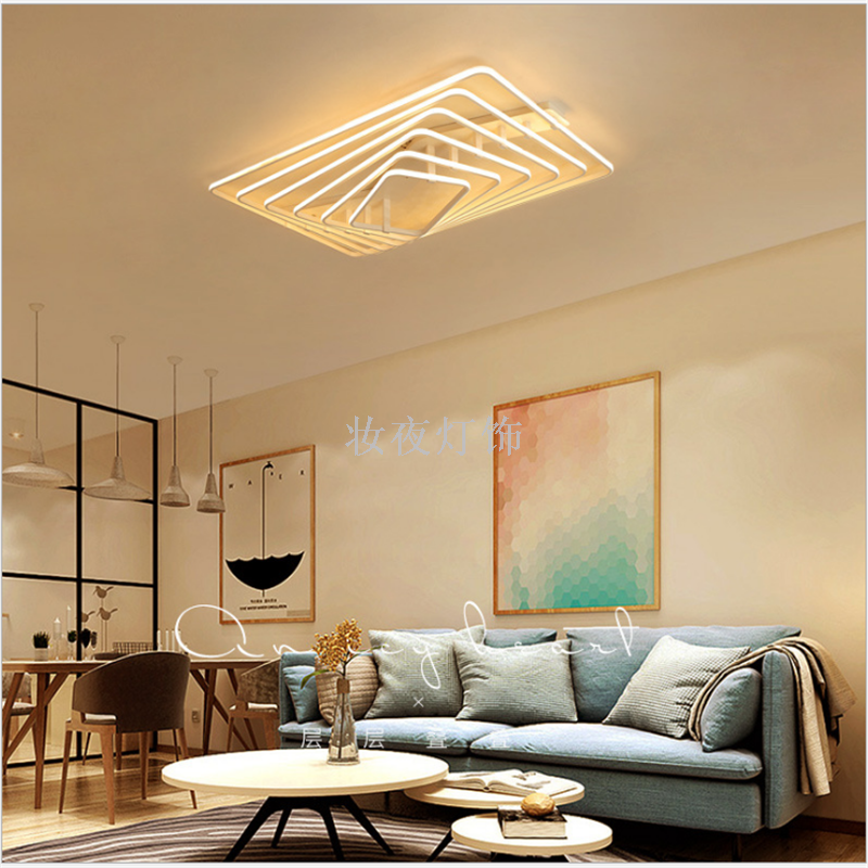 北欧简约现代led吸顶灯创意长方形卧室客厅大气时尚家居led吸顶灯